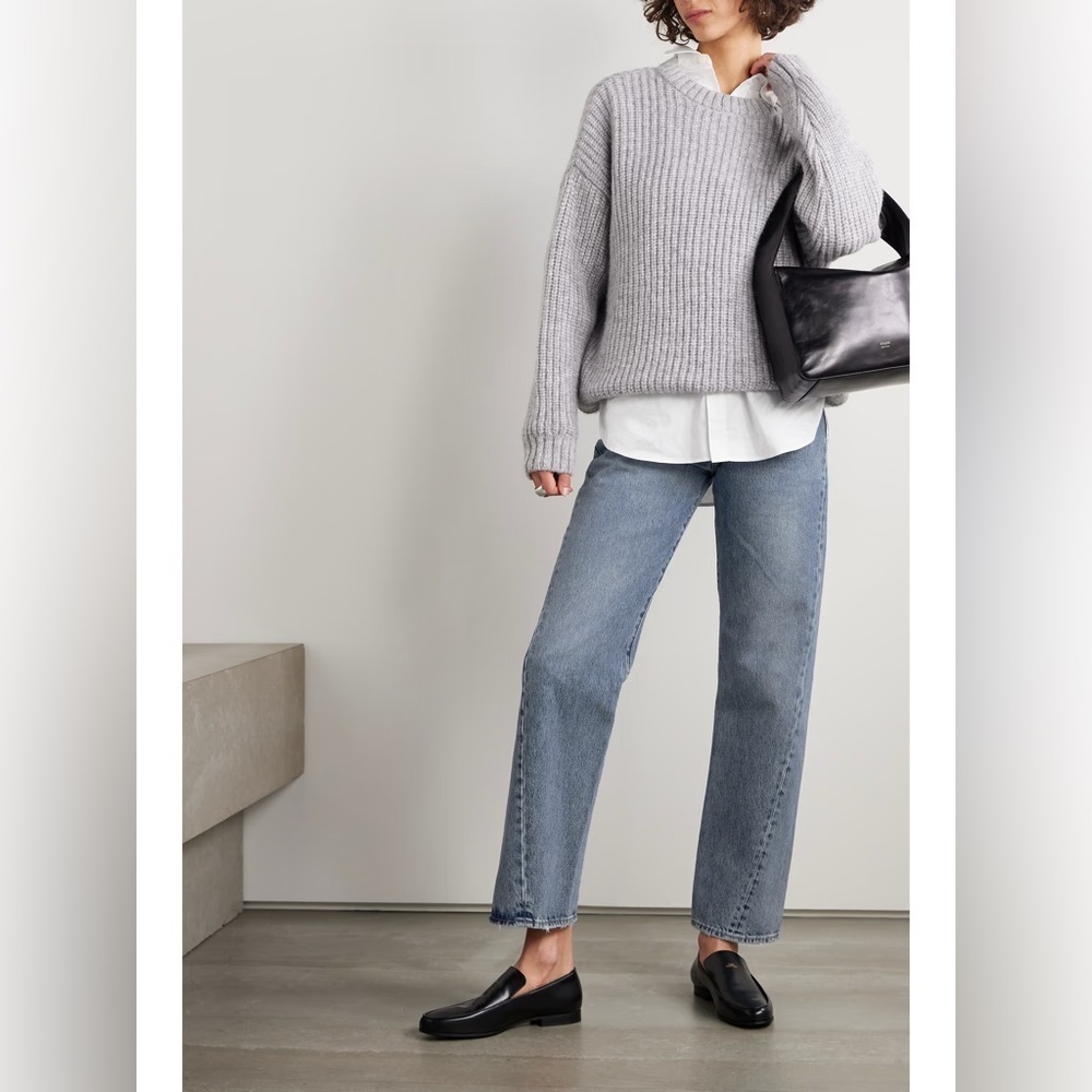 Toteme Twisted Seam High Rise Cropped Ankle Soft 100% Cotton Denim 25/25 Luxury
